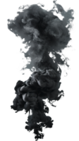 Black smoke swirling and billowing on a transparent background for design use. png