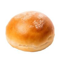 Freshly baked golden bread roll with a soft texture and flour topping png