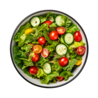 Fresh salad with mixed greens tomatoes and cucumbers in a bowl png
