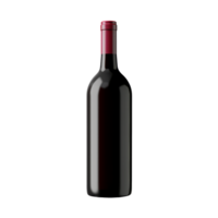 Red wine bottle on a transparent background for beverage and celebration themes. png