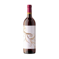 A stylish red wine bottle with an elegant blank label design png