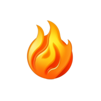 A vibrant flame icon symbolizing heat and energy on a transparent background png