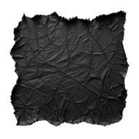 Crumpled black paper texture with a wrinkled surface and abstract design png