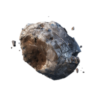 A realistic rock with a rough texture and natural details. png