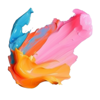 Colorful paint splash with vibrant hues creating a dynamic abstract design png