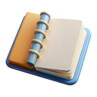 3D Render of a Spiral Bound Notebook png