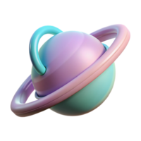 Pastel Planet 3D Render png