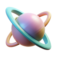 Pastel Planet 3D Render png