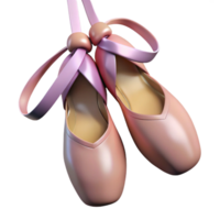 Pink Ballet Pointe Shoes 3D Render png