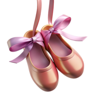3D Render of Pink Ballet Slippers with Bows png