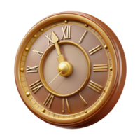 Elegant 3D Render of a Classic Wall Clock png