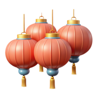 3D Render of Peach Lanterns png