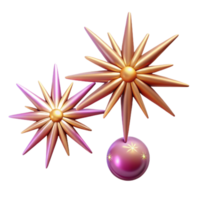 3D Render Shiny Starburst Ornament png