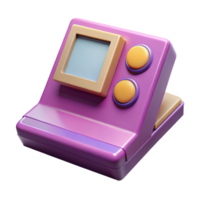 Purple Retro 3D Render of Handheld Game Console png
