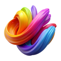 Rainbow Swirls 3D Abstract Background Image png