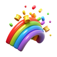 Rainbow 3D Render Colorful Abstract Background png