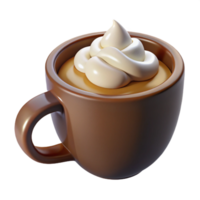 Whipped Cream Coffee 3D Render png