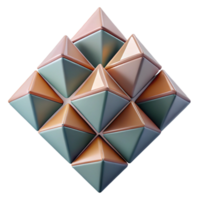 Abstract 3D Render of Interlocking Pyramids png