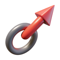 3D Render Red Arrow Linked Ring Abstract png