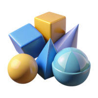 3D Render Geometric Shapes Abstract Background png