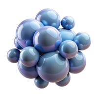 Abstract 3D Render Blue Spheres Cluster png