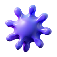 Abstract 3D Render of a Blue Blob png