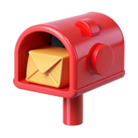 3D Render Red Mailbox with Envelope Illustration png