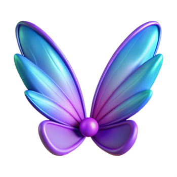 3d render roxa azul borboleta asas png