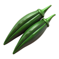 3D Render of Green Okra png