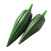 3D Render of Green Peppers png