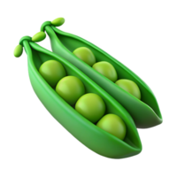 3D Render of Fresh Green Peas in Pods png