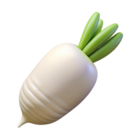 3D Render of a White Radish png
