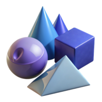 3D Render Abstract Shapes Background png
