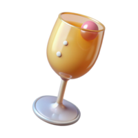3D Render of Elegant Wine Glass png