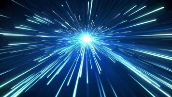 Abstract background with blue glowing lines radiating out from the center. video