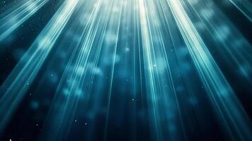 Abstract blue background with white dots and light rays. video