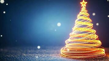 Abstract glowing spiral Christmas tree with a star on top. video