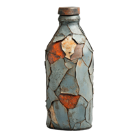 Dented and Degraded Water Bottle with Corroded Surfaces on Transparent background png