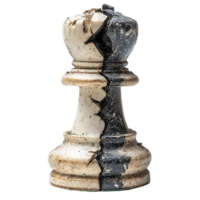 Broken Chess Piece Showing Fractures and Debris Isolated on Transparent Background png