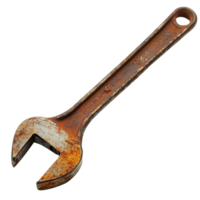 Old Adjustable Wrench with Significant Rust and Corrosion on Surface and Handle png