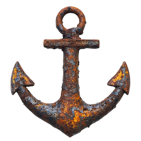 Vintage Anchor with Flaking Paint and Heavily Oxidized Texture Isolated on Transparent Background png