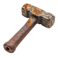 Antique Hammer with Rusted Head and Aged Handle Isolated on Transparent Background png