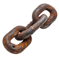 Aged and Corroded Metal Chain Links with Extensive Rust and Rough Surface png