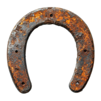 Antique Horseshoe Displaying Significant Rust and Corrosion on Transparent Background png