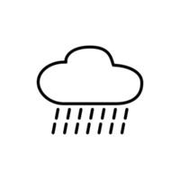 Cloud rain line icon on white background. vector