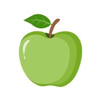 Green apple isolated on white background. vector