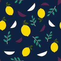 Seamless lemon pattern background. vector