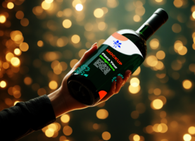 Bottle Mockup for Minimalist Product Design and Bottle holding by Hand View for Packaging Presentation psd