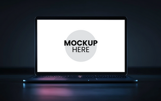 Free Download Realistic laptop screen display mockup, customizable for presentations psd