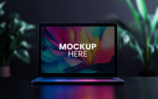 Clean and modern laptop mockup, editable front-facing screen design psd